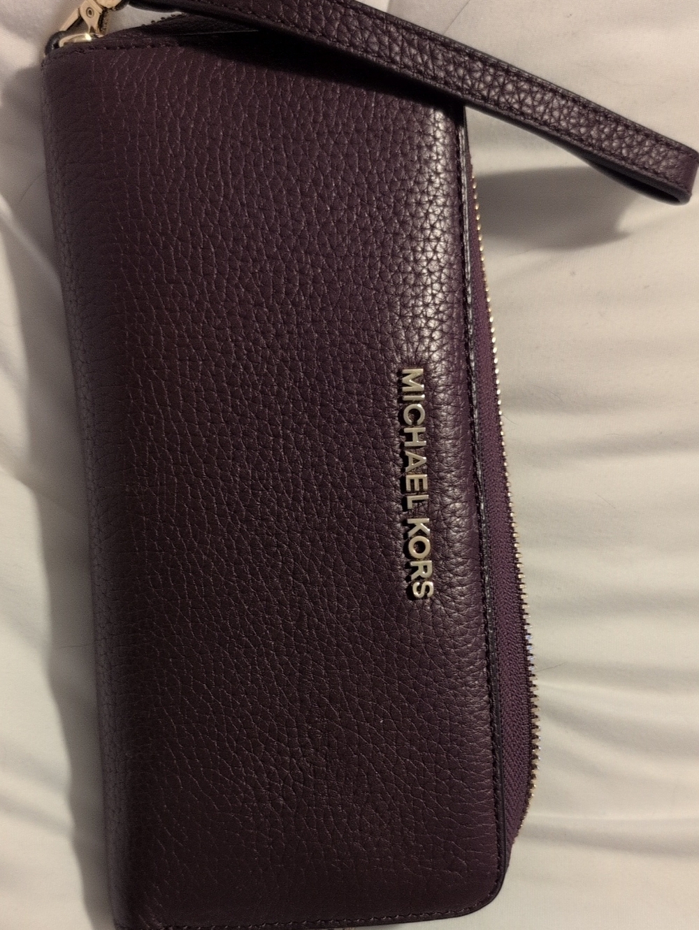 Michael Kors Plum Leather Wristlet Wallet
